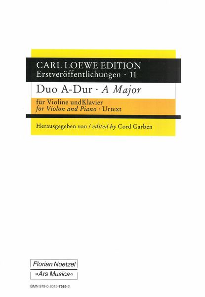 Duo A-Dur : Für Violine und Klavier / edited by Cord Garben.