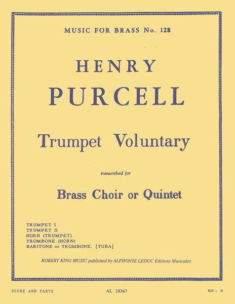 Trumpet Voluntary : For Brass Choir Or Brass Quintet / arr. by John Corley.