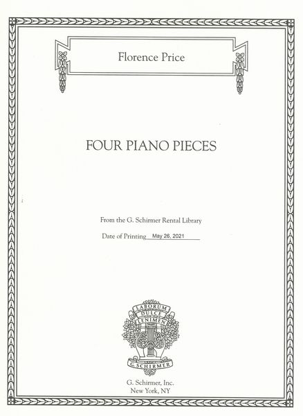 Four Piano Pieces / edited by John Michael Cooper.