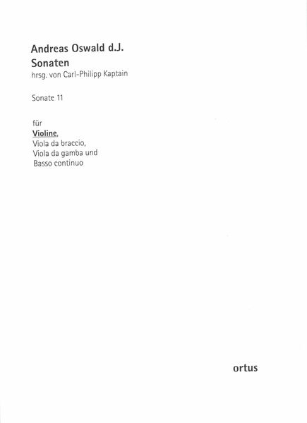 Sonaten Für Eine Bis Vier Instrumentalstimmen und Basso Continuo, Sonate 11.