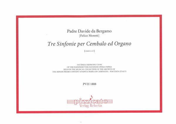 Tre Sinfonie Per Cembalo Ed Organo, Cfmp.R 1237.
