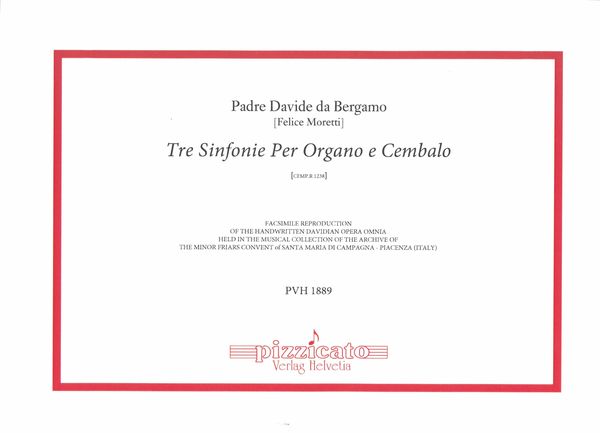 Tre Sinfonie Per Organo E Cembalo, Cfmp.R 1238.