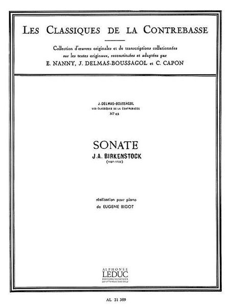 Sonata : For Double Bass & Piano.