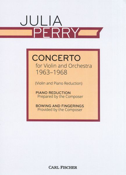 Concerto : For Violin and Orchestra (1963-1968) / Piano reduction Prepared by The Composer.