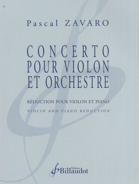Concerto : Pour Violon et Orchestre - Piano reduction.