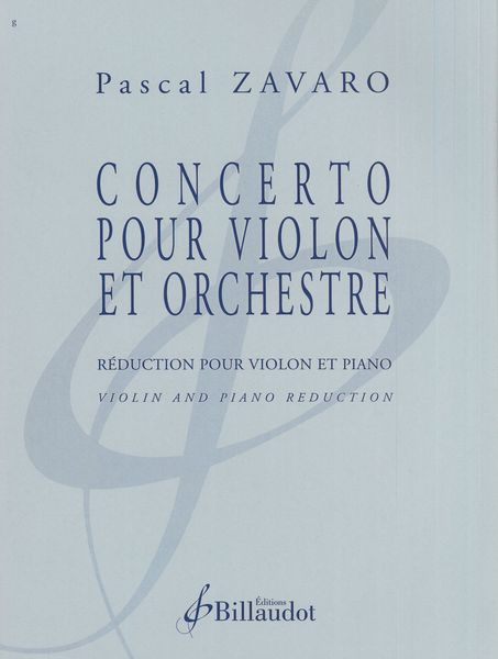 Concerto : Pour Violon et Orchestre - Piano reduction.
