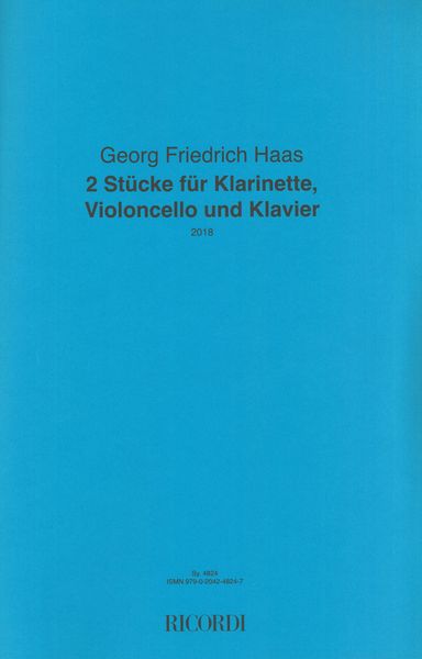 2 Stücke : Für Klarinette, Violoncello und Klavier (2018).