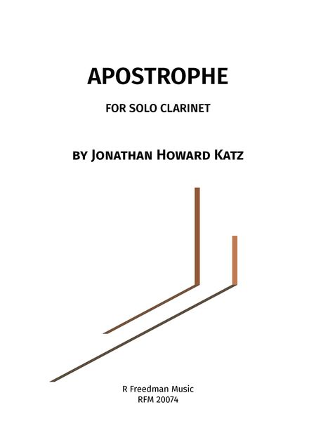 Apostrophe : For Solo Clarinet (2020).