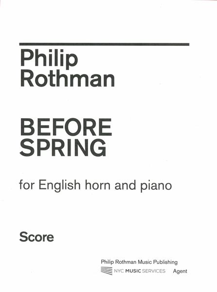 Before Spring : For English Horn and Piano.