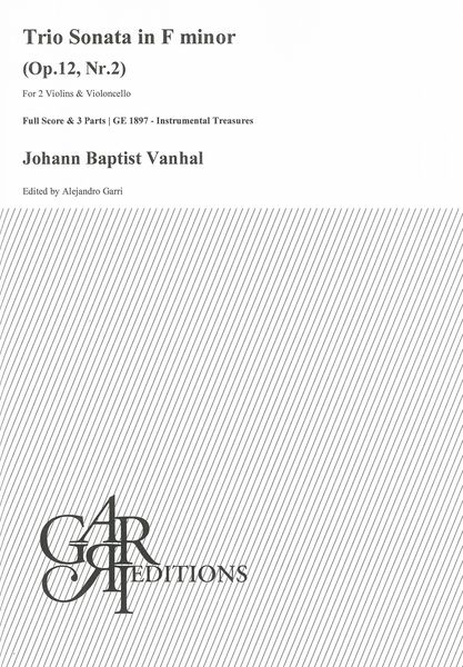 Trio Sonata In F Minor, Op. 12, Nr. 2 : For 2 Violins and Violoncello / Ed. Alejandro Garri.