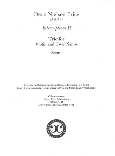 Interruptions II : Trio For Violin and Two Pianos.
