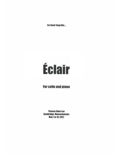 Éclair : For Cello and Piano (2021).