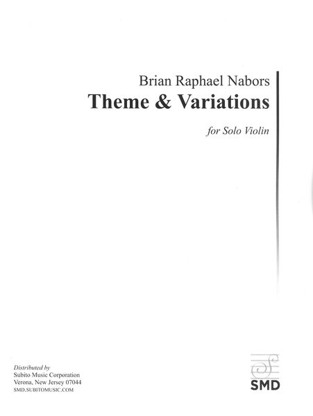 Theme and Variations : For Solo Violin (2018).