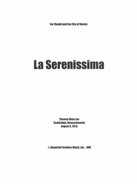 La Serenissima : For Double Wind Quintet (2013).