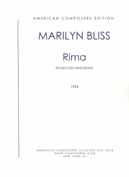 Rima : For Piccolo and Piano (Rev. 1994).
