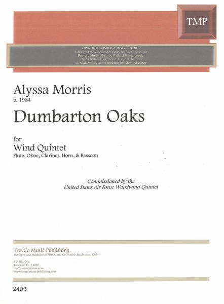 Dumbarton Oaks : For Wind Quintet (Flute, Oboe, Clarinet, Horn and Bassoon).