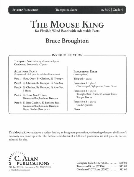 Mouse King : For Flexible Wind Band With Adaptable Parts.