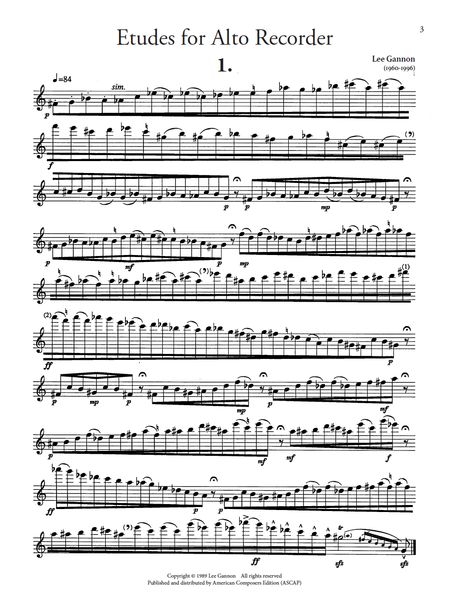 Etudes : For Alto Recorder (1989).