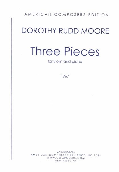 Three Pieces : For Violin and Piano (1967).