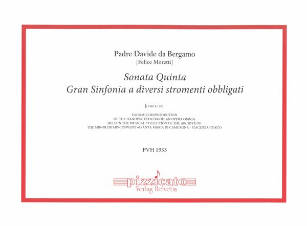 Sonata Quinta Gran Sinfonia A Diversi Stromenti Obbligati, Cfmp.R 1279.