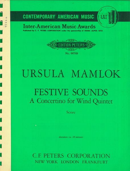 Festive Sounds : A Concertino For Wind Quintet.