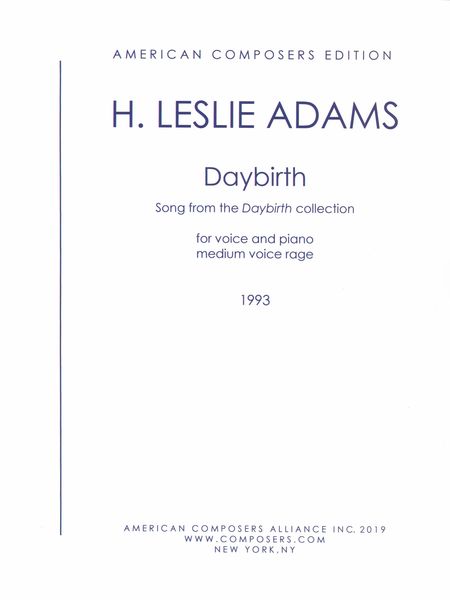 Daybirth - Song From The Daybirth Collection : For Voice and Piano, Medium Voice Range (1993).