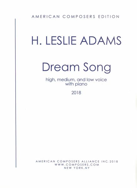 Dream Song : High, Medium and Low Voice With Piano (2018).
