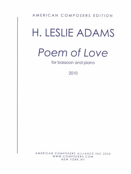 Poem of Love : For Bassoon and Piano (2010).