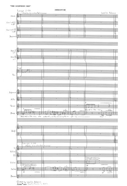 Righteous Man: Cantata To The Memory of Dr. Martin Luther King : SATB Divisi and Orchestra (1985).