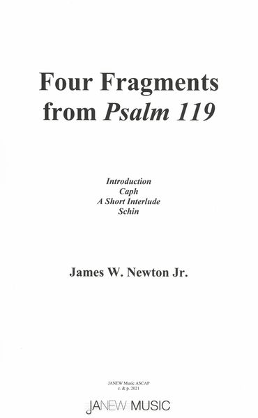 Four Fragments From Psalm 119 : For Soprano and Orchestra (2021).