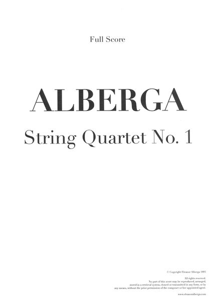 String Quartet No. 1 (1993).
