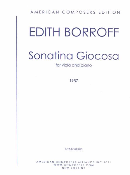 Sonatina Giocosa : For Viola and Piano (1957).