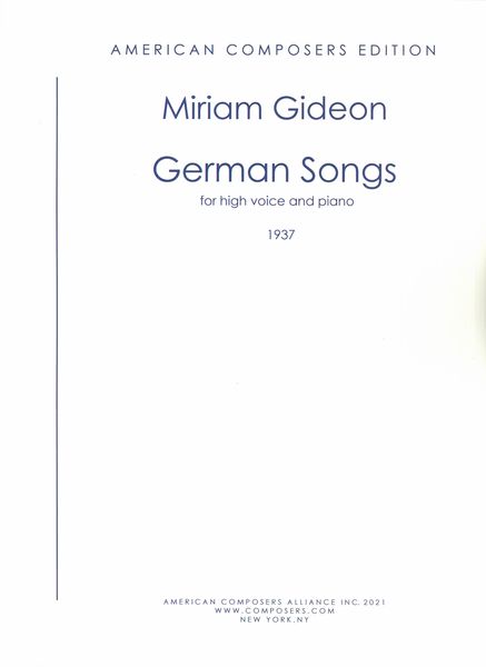 German Songs : For High Voice and Piano (1937).