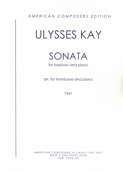 Sonata : For Basssoon and Piano / arranged For Trombone and Piano by Jeff Dunn.