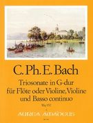 Trio Sonata In G Major, Wq 152 : For Flute, Violin & B.C. / Ed. by Manfredo Zimmermann.