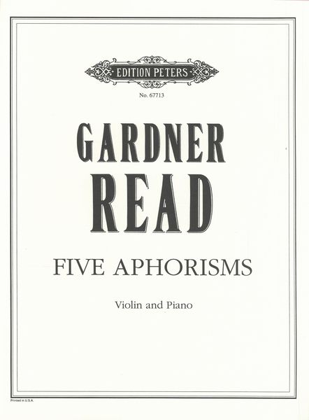 Five Aphorisms : For Violin and Piano.