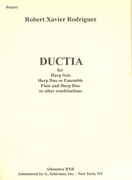 Ductia : For Harp Solo, Harp Duo Or Ensemble, Flute and Harp Duo, Or Other Combinations.