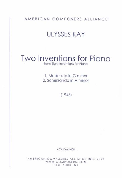 Two Inventions For Piano, From Eight Inventions For Piano (1946).