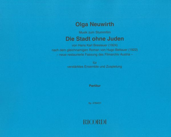 Stadt Ohne Juden : Für Verstärktes Ensemble und Zuspielung.