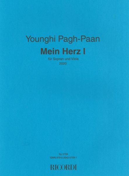 Mein Herz I : Fürr Soprano und Viola (2020).