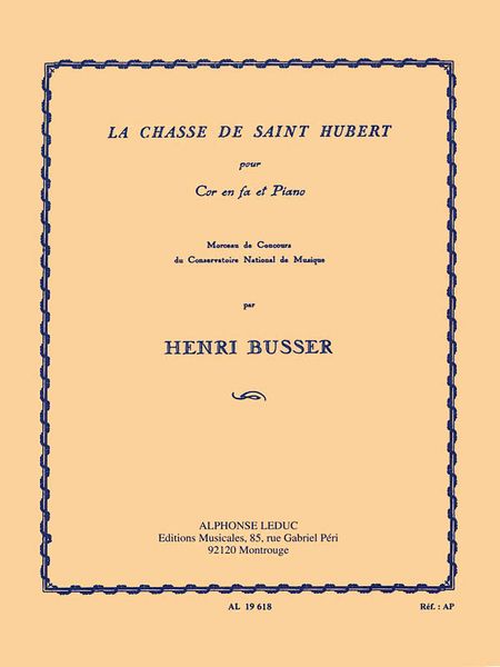 La Chasse De St. Hubert : For Horn and Piano.