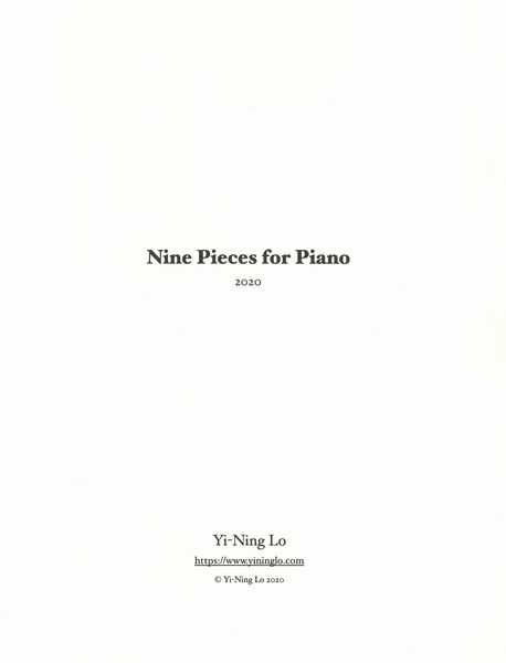 Nine Pieces For Piano (2020).