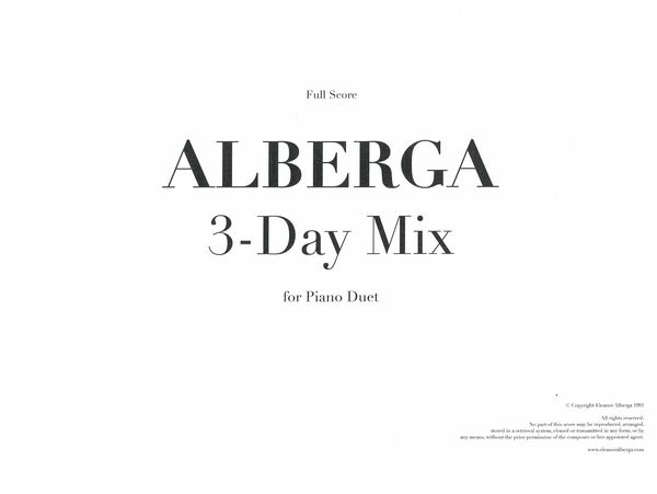 3-Day Mix : For Piano Duet (1991).