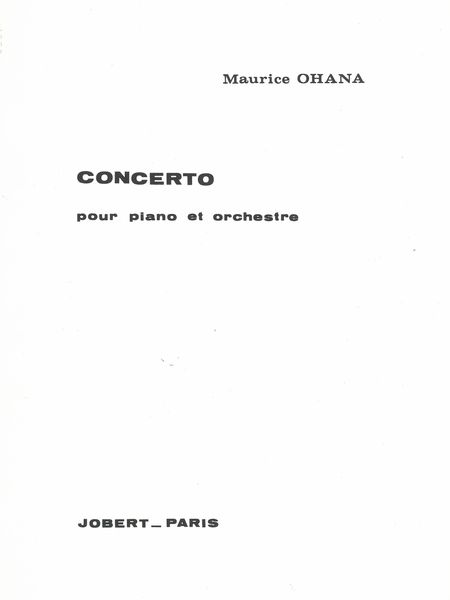 Concerto : Pour Piano et Orchestre.