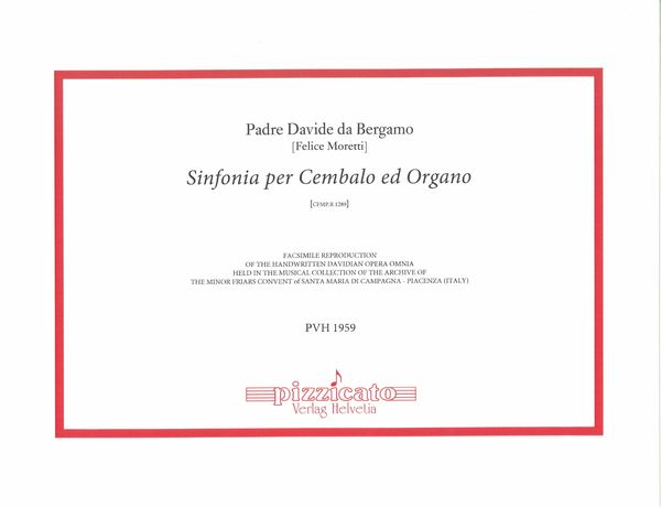 Sinfonia : Per Cembalo Ed Organo (Cfmp.R 1289).