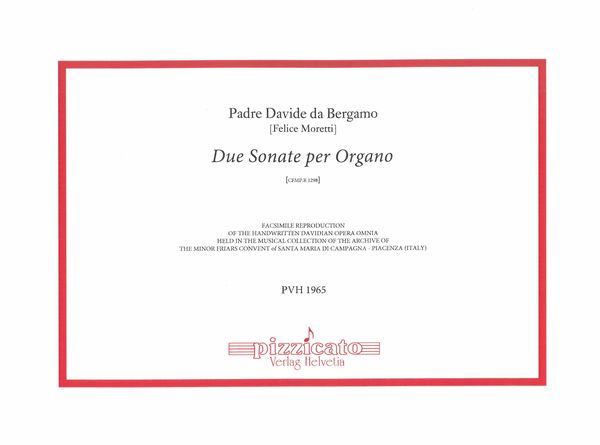 Due Sonate : Per Organo (Cfmp.R 1298).