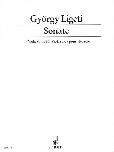 Sonata : For Viola Solo (1991-1994).
