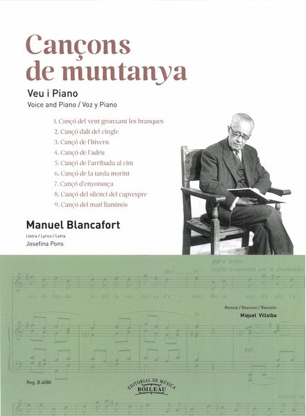 Cançons De Muntanya : For Voice and Piano / edited by Miquel Villalba.