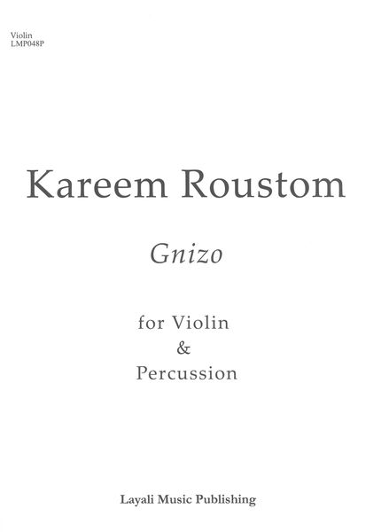 Gnizo : For Violin and Percussion.