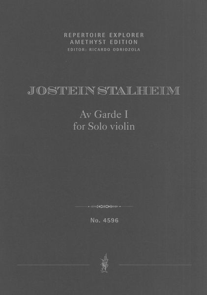 Av Garde I : For Solo Violin (1995/2018).